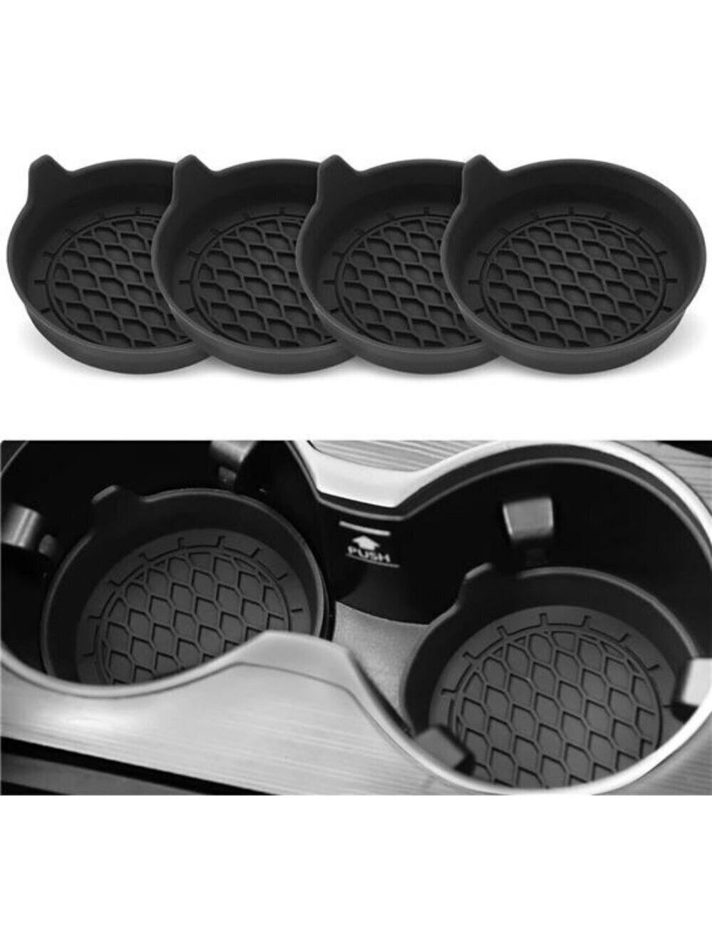 Car Cup Holder Coaster Silicone Cup Holder Insert Universal Non-Slip Accessories